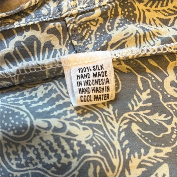 Boho Silk Batik Kimono Duster Blue Festival Beach Cover Up One Size - Picture 4 of 8